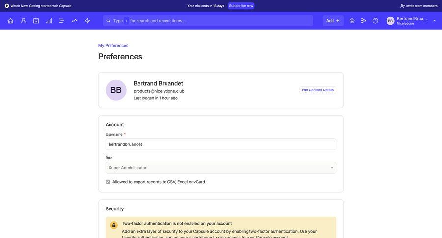 Capsule
			 settings account management form account settings save changes security user profile preferences cancel changes ui page example