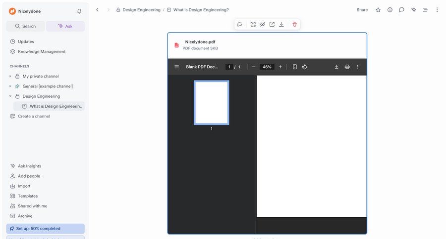 Slite
			 delete document management knowledge management menu download progress bar ui page example