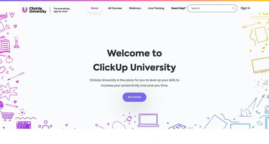 ClickUp
			 trainings check out ui page example
