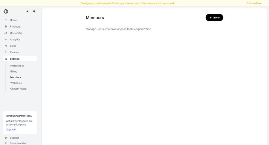 Polar
			team settings team management organization settings ui page example