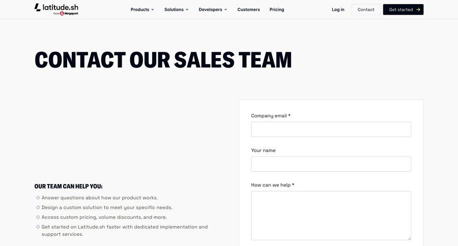Latitude.sh
				contact ui page example