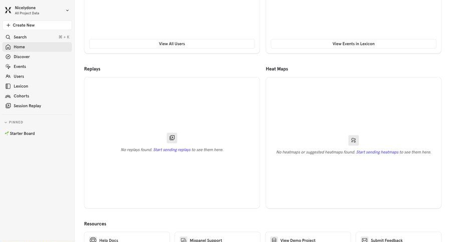 Mixpanel
				empty state ui page example