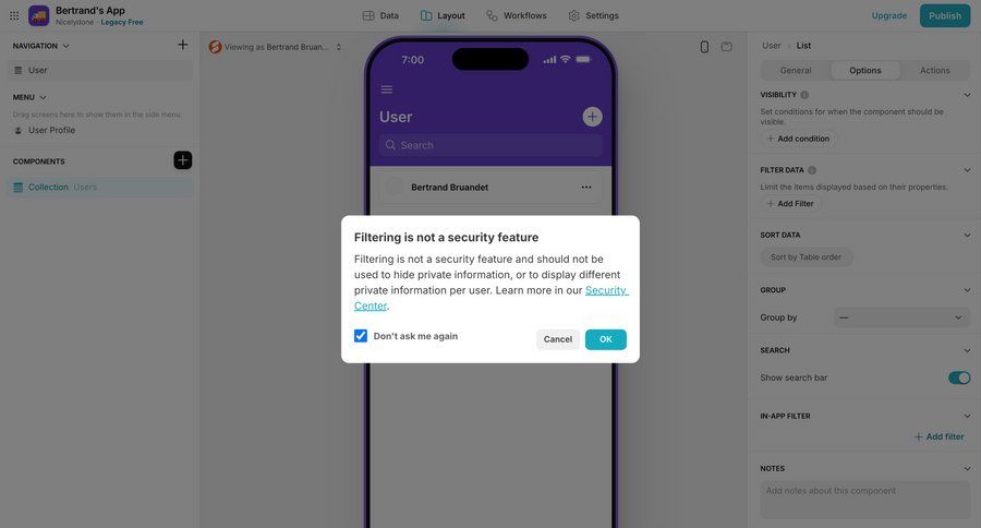 Glide
			 security alert ui page example