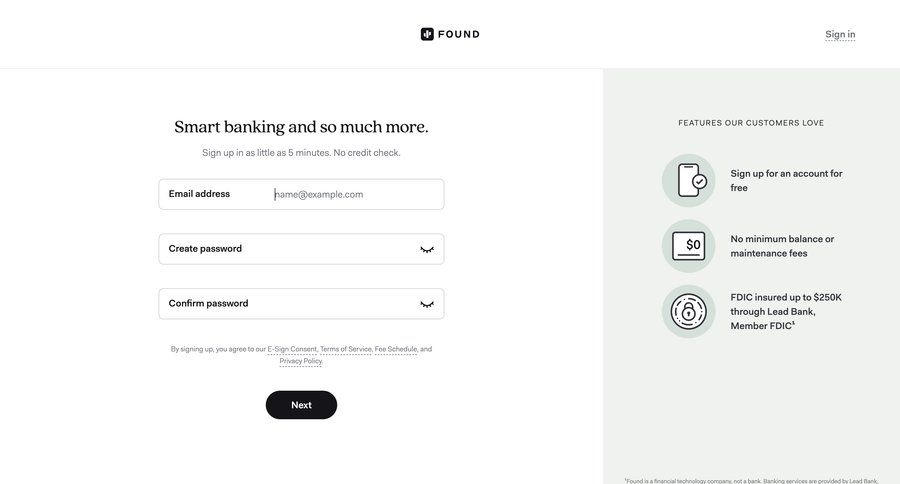 Found
				signup ui page example