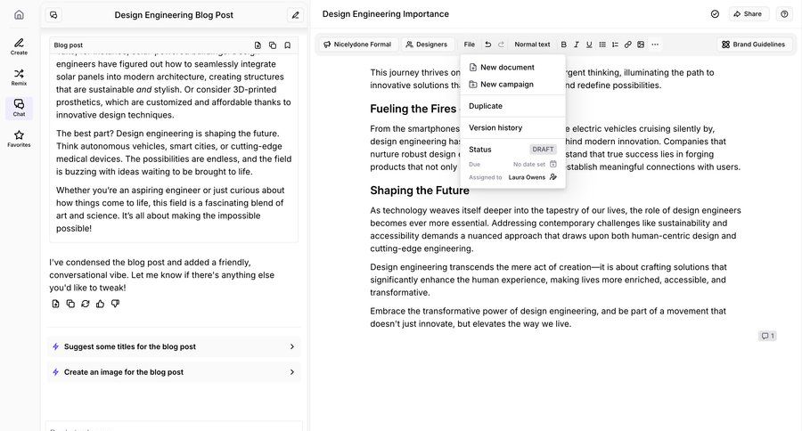 Jasper
			 editor design document management file management menu blog post ui page example