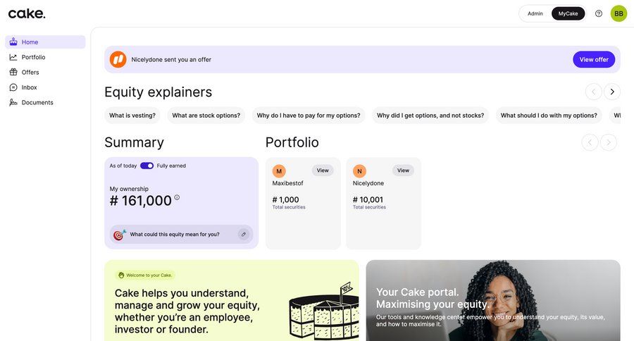 Cake
			 dashboard finance summary ui page example