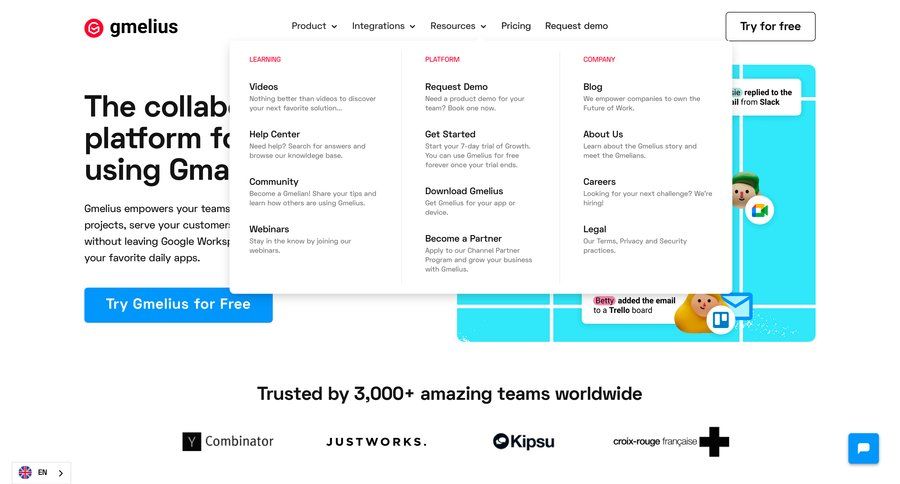 Gmelius
			     ux ui design