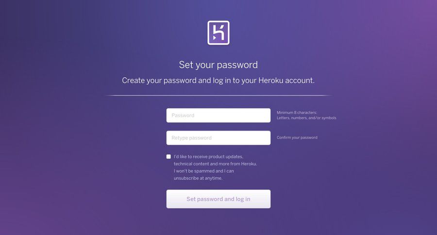 Heroku
				signup page example