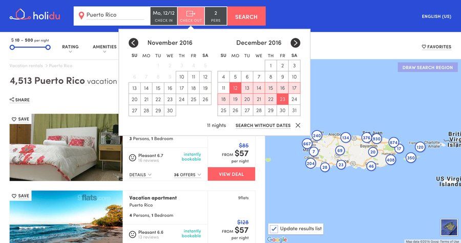 Holidu
				dropdown & other states page example