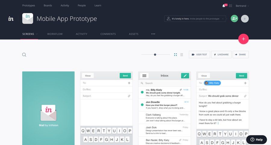 Invision
				gallery page example