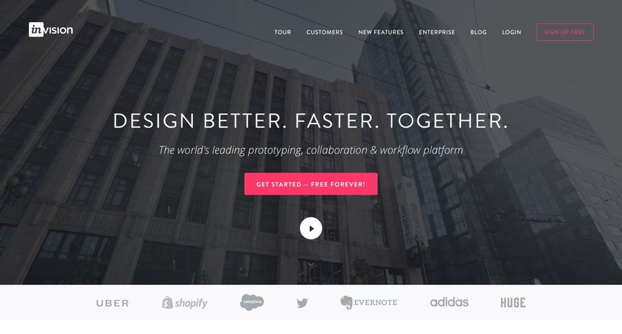 Invision
				 page example