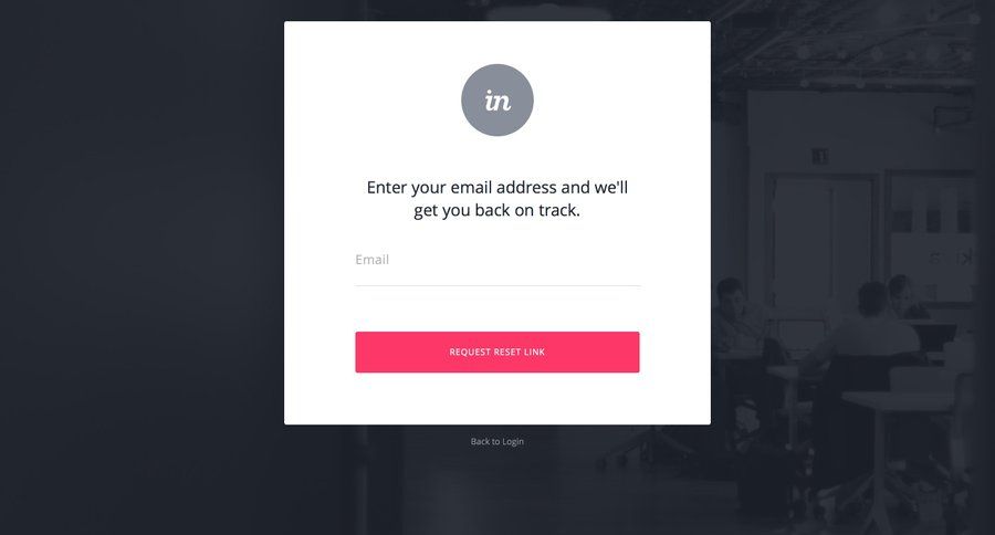 Invision
				password reset page example