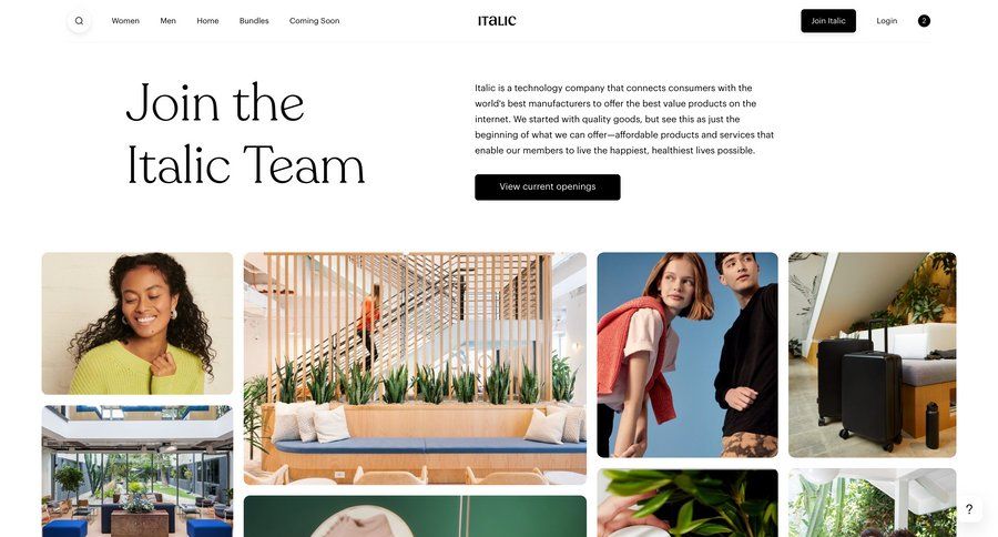 Italic
				careers page example