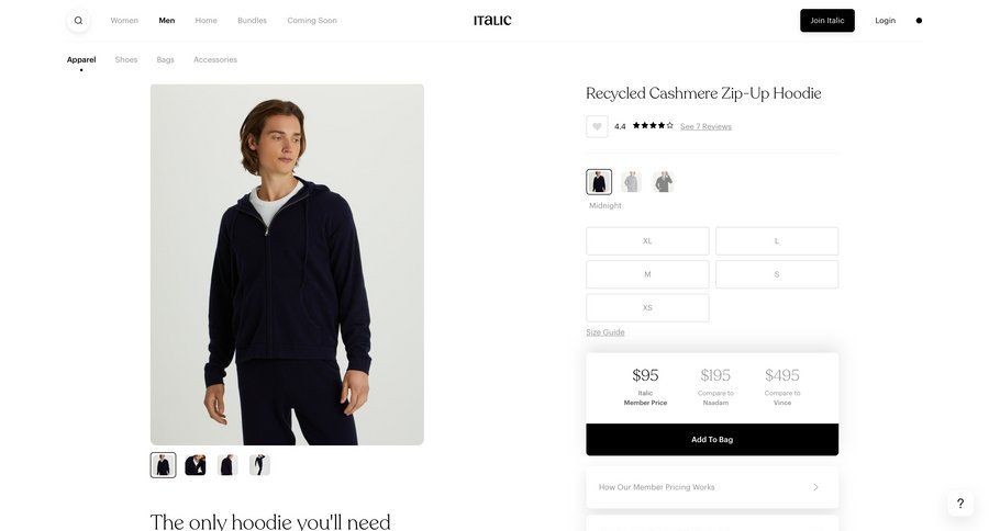 Italic
				detail page page example