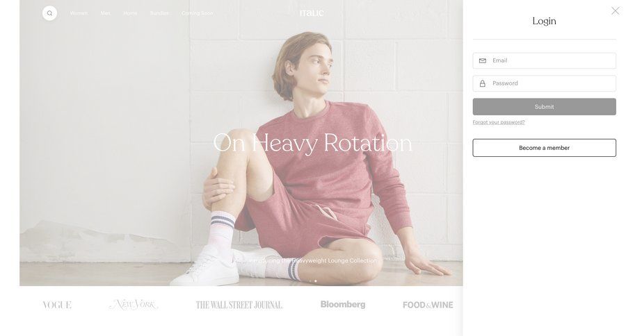 Italic
				signin page example