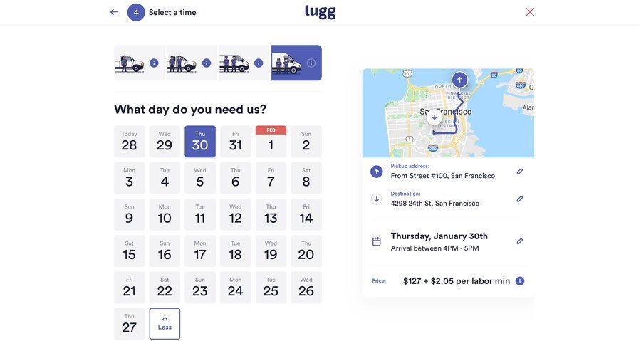 Lugg
				calendars page example