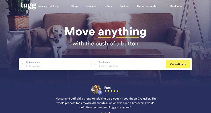Lugg
				landing page page example