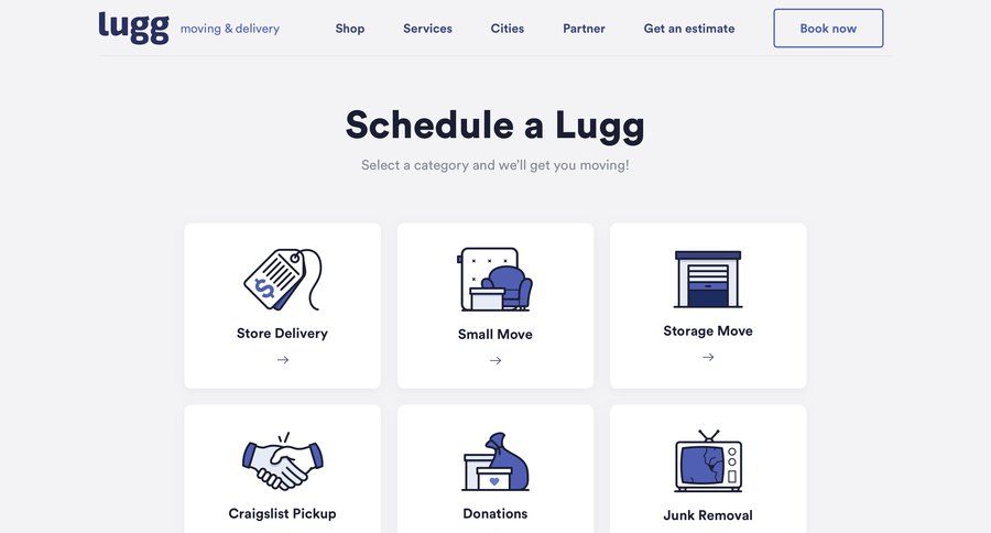 Lugg
				onboarding page example