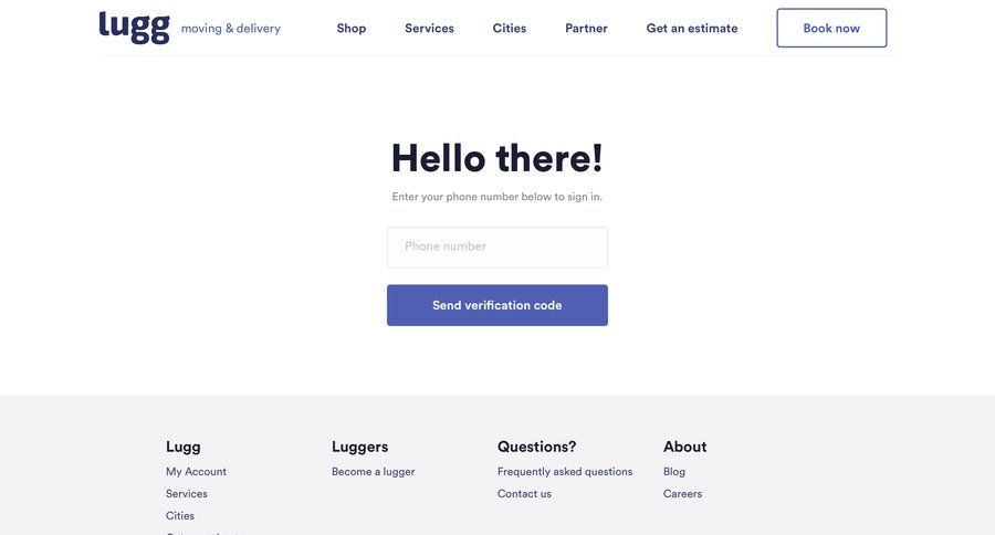 Lugg
				signin page example