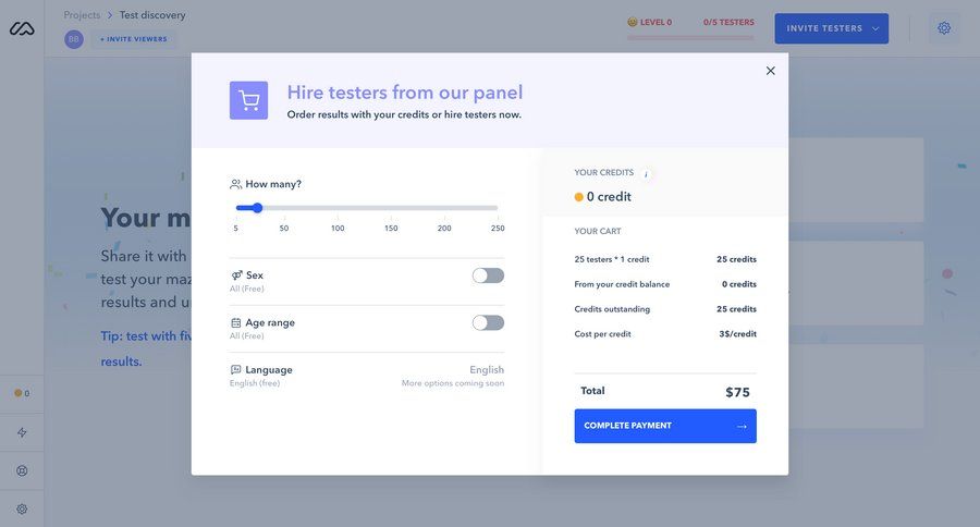 Maze
			shopping cart modal screen e-commerce form user research coming soon ui page example
