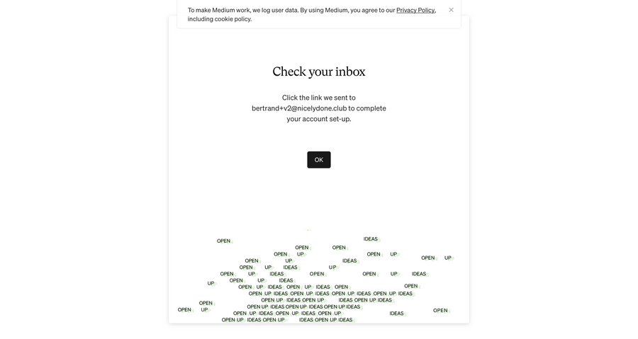 Medium
				signup page example