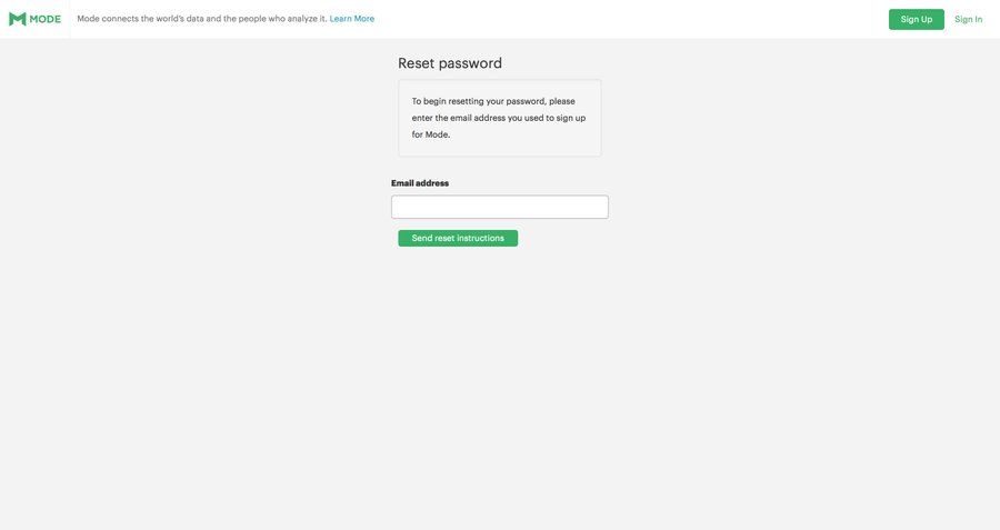 Mode
				password reset page example
