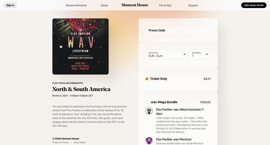 Moment House
				shopping cart ui page example