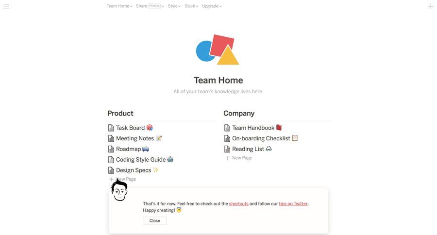 Notion
			 onboarding dashboard documentation team collaboration team management team workspace homepage knowledge base home ui page example