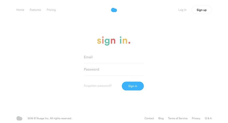 Nuage
				signin page example