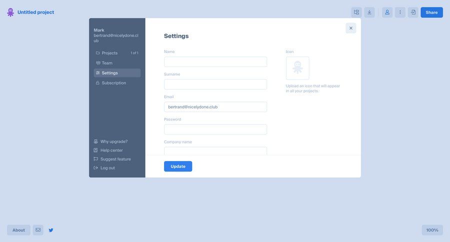 Octopus
				settings page example