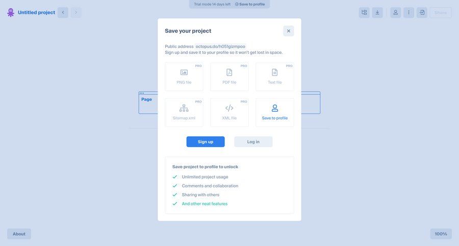 Octopus
				signup page example