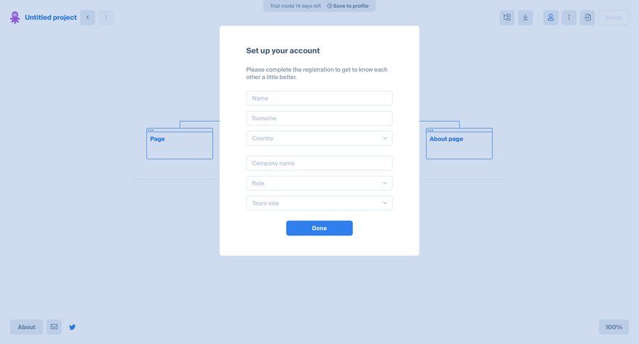 Octopus
				signup page example