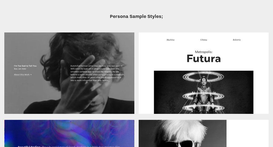 Persona
				gallery page example