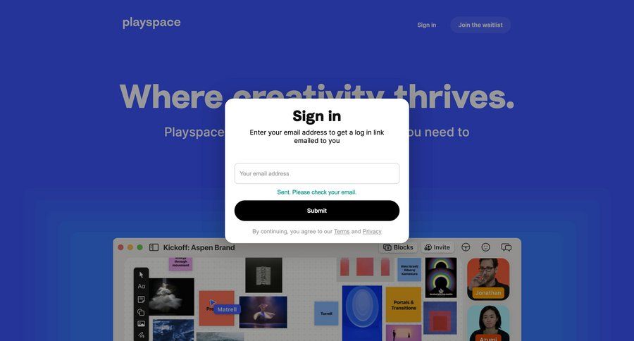 Playspace
				signin page example