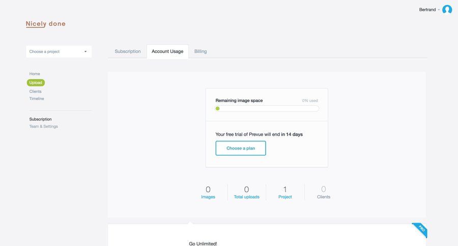 Prevue
				plans & pricing (in app) page example