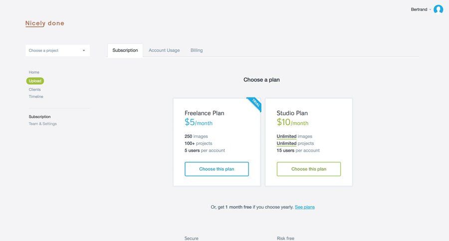 Prevue
				plans & pricing (in app) page example