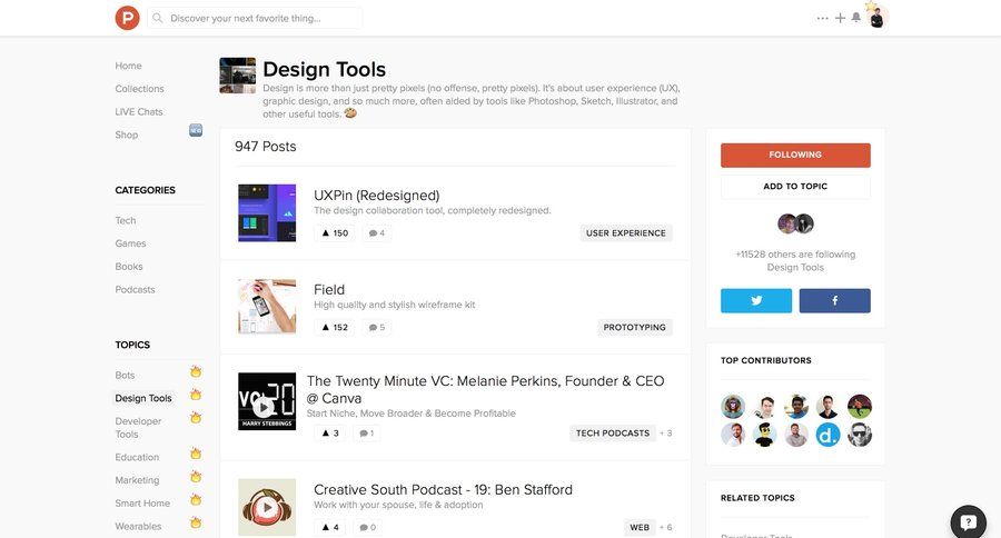 Product Hunt
				collection page example