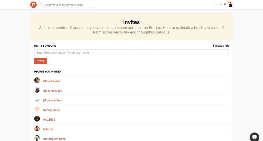 Product Hunt
				referral & invite your friends page example
