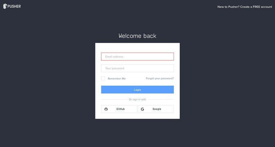 Pusher
				signin page example