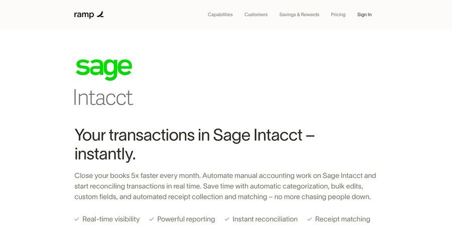 Ramp
			 expense management erp integration ui page example