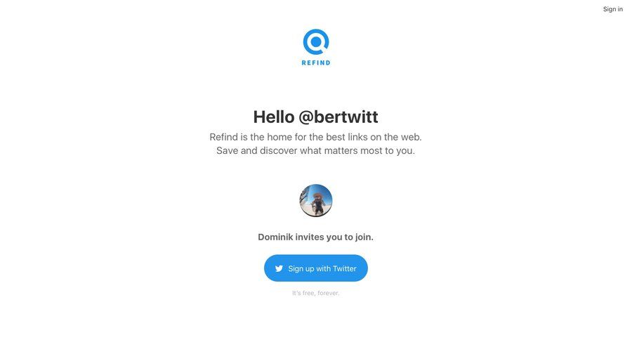 Refind
				referral & invite your friends page example