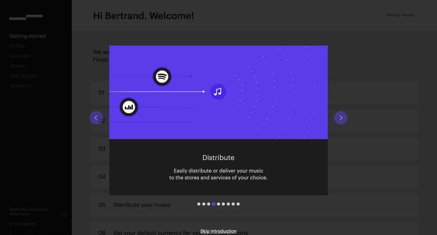 Revelator
				onboarding page example