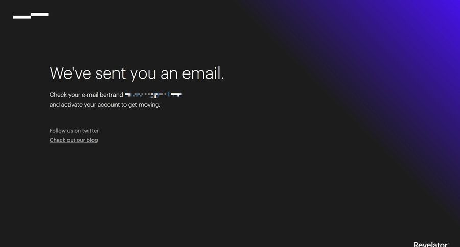 Revelator
				signup page example