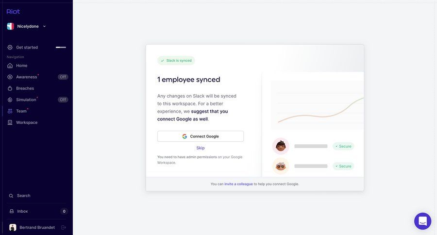 Riot
				onboarding page example