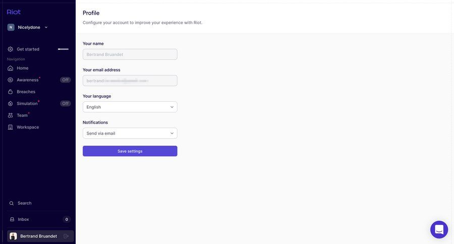 Riot
				profile page example