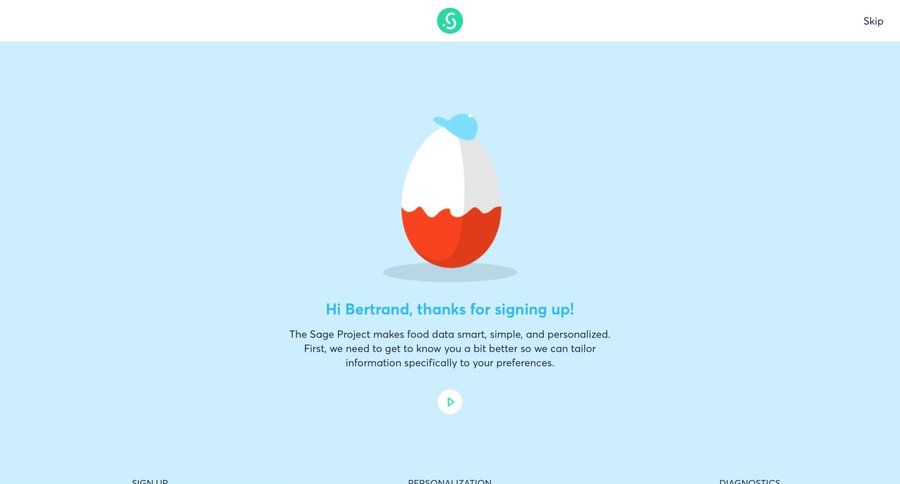 Sage project
				onboarding page example