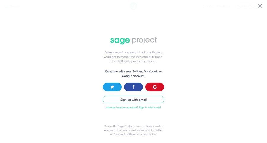 Sage project
				signup page example
