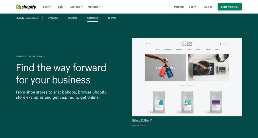 Shopify screen example