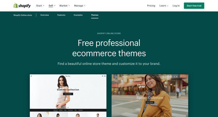 Shopify screen example