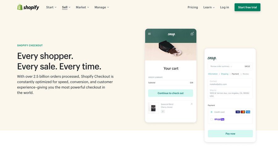 Shopify
				product page page example